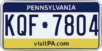 PA license plate KQF7804
