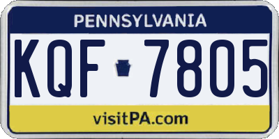 PA license plate KQF7805