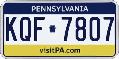 PA license plate KQF7807