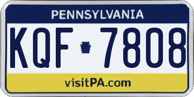 PA license plate KQF7808