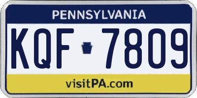 PA license plate KQF7809