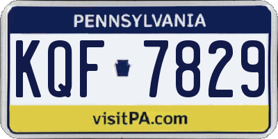 PA license plate KQF7829