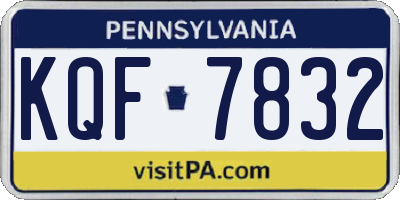 PA license plate KQF7832