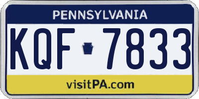 PA license plate KQF7833