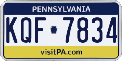 PA license plate KQF7834