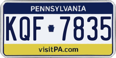 PA license plate KQF7835