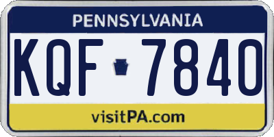 PA license plate KQF7840