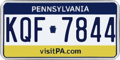 PA license plate KQF7844