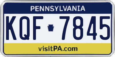 PA license plate KQF7845