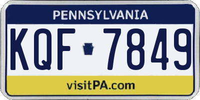 PA license plate KQF7849