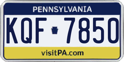 PA license plate KQF7850