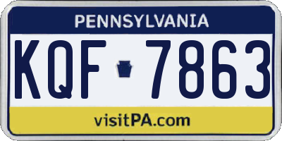 PA license plate KQF7863