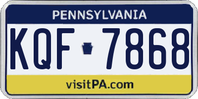 PA license plate KQF7868