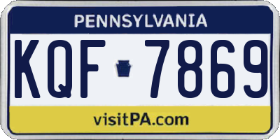 PA license plate KQF7869