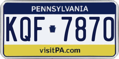 PA license plate KQF7870