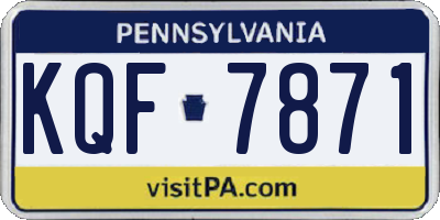 PA license plate KQF7871