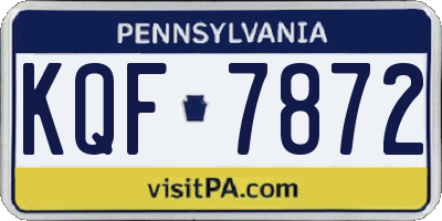 PA license plate KQF7872