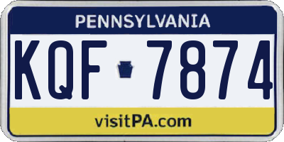 PA license plate KQF7874