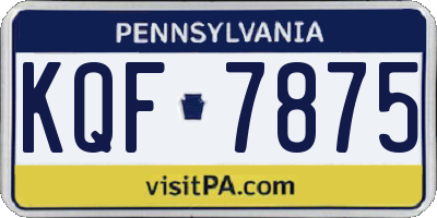 PA license plate KQF7875