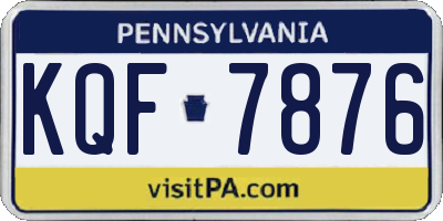 PA license plate KQF7876