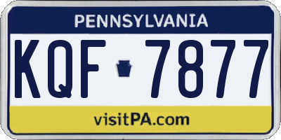 PA license plate KQF7877