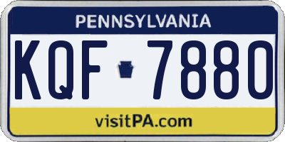 PA license plate KQF7880