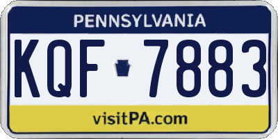 PA license plate KQF7883
