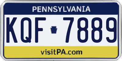PA license plate KQF7889