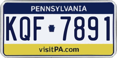 PA license plate KQF7891