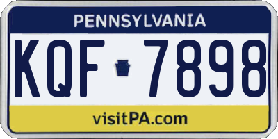 PA license plate KQF7898