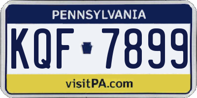 PA license plate KQF7899