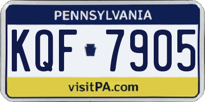 PA license plate KQF7905