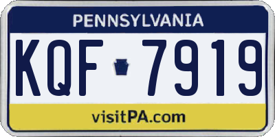 PA license plate KQF7919