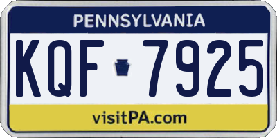 PA license plate KQF7925