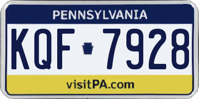 PA license plate KQF7928