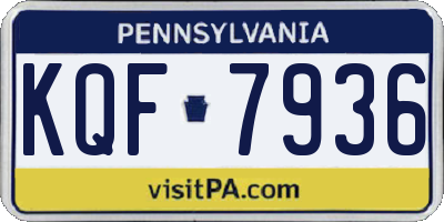 PA license plate KQF7936