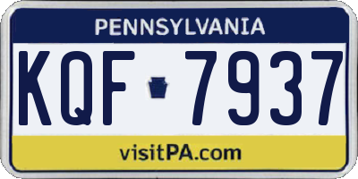 PA license plate KQF7937