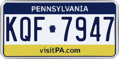 PA license plate KQF7947