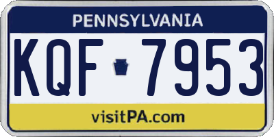 PA license plate KQF7953