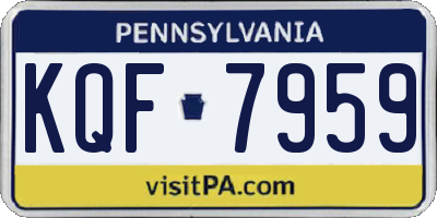PA license plate KQF7959