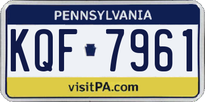 PA license plate KQF7961