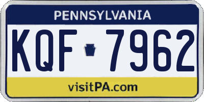PA license plate KQF7962
