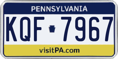 PA license plate KQF7967