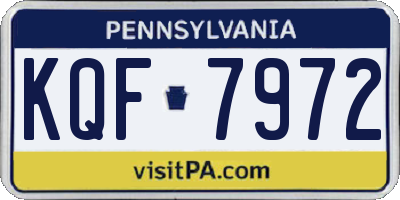 PA license plate KQF7972