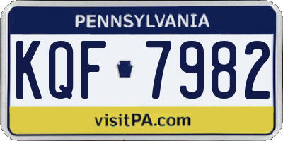 PA license plate KQF7982