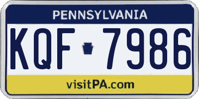 PA license plate KQF7986