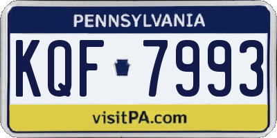 PA license plate KQF7993