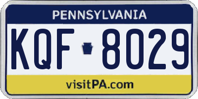 PA license plate KQF8029
