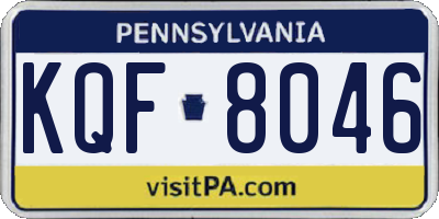 PA license plate KQF8046
