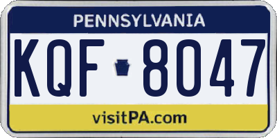PA license plate KQF8047